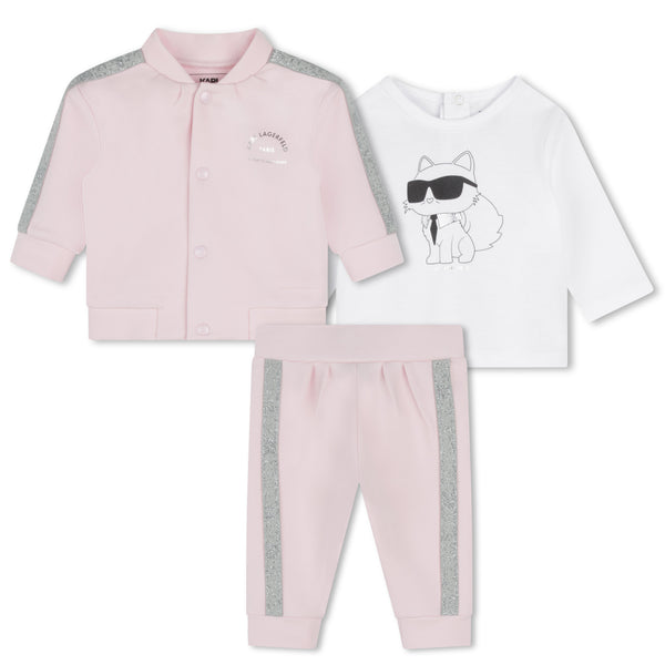 Rose Baby Choupette Long Sleeve Tee Jogging Set