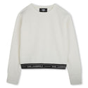 Ivory Jacquard Logo Edge Sweatshirt