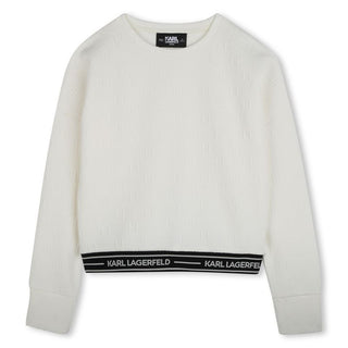 Ivory Jacquard Logo Edge Sweatshirt