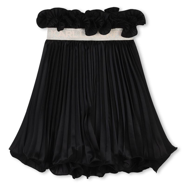 Black Ceremony Pleated Long Skirt