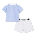 Blue and White Shirt & Shorts Ensemble