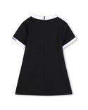 Black with White Trim Shift Dress