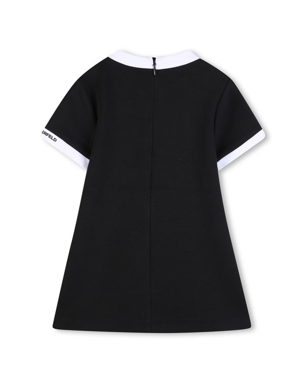 Black with White Trim Shift Dress