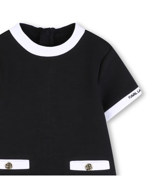 Black with White Trim Shift Dress