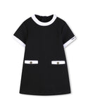 Black with White Trim Shift Dress
