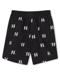 Black KL Allover Swim Trunk