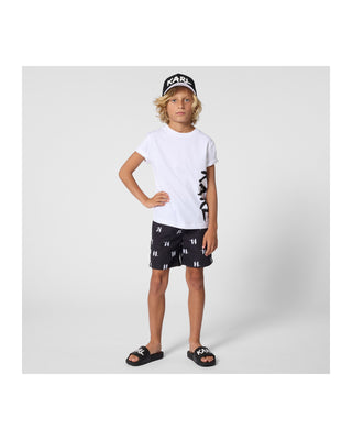 Black KL Allover Swim Trunk