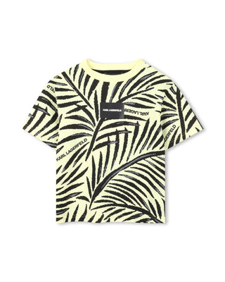 Yellow and Black Palm Leaves Tee