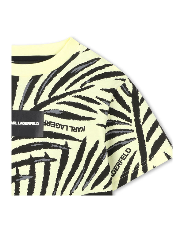 Yellow and Black Palm Leaves Tee