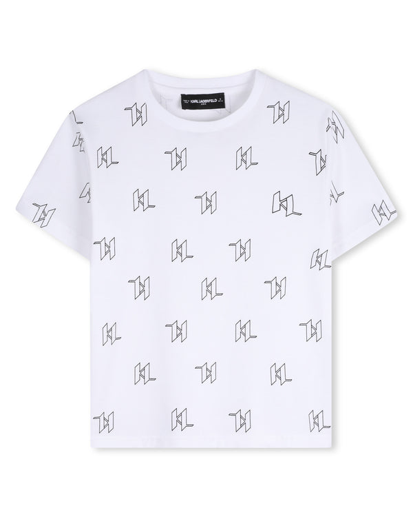White KL Allover Tee