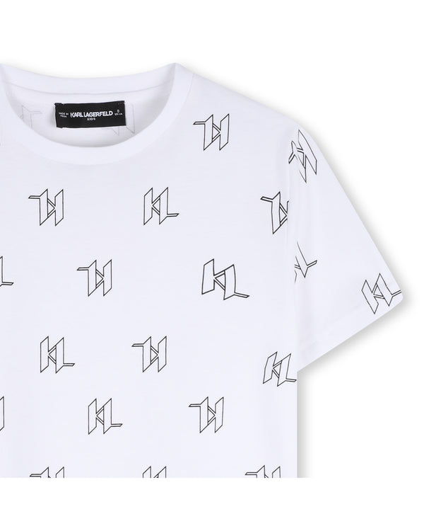 White KL Allover Tee