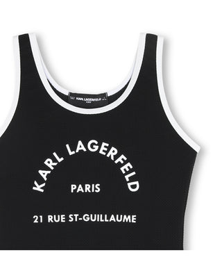 Black with White Trim Logo Swimsuit