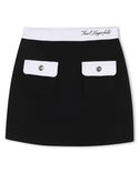 Black with White Trim Mini Skirt