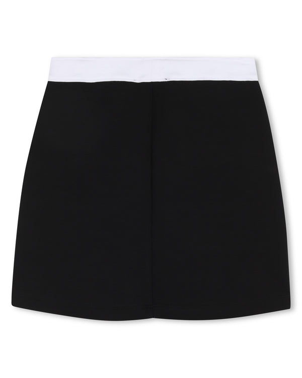 Black with White Trim Mini Skirt
