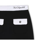 Black with White Trim Mini Skirt