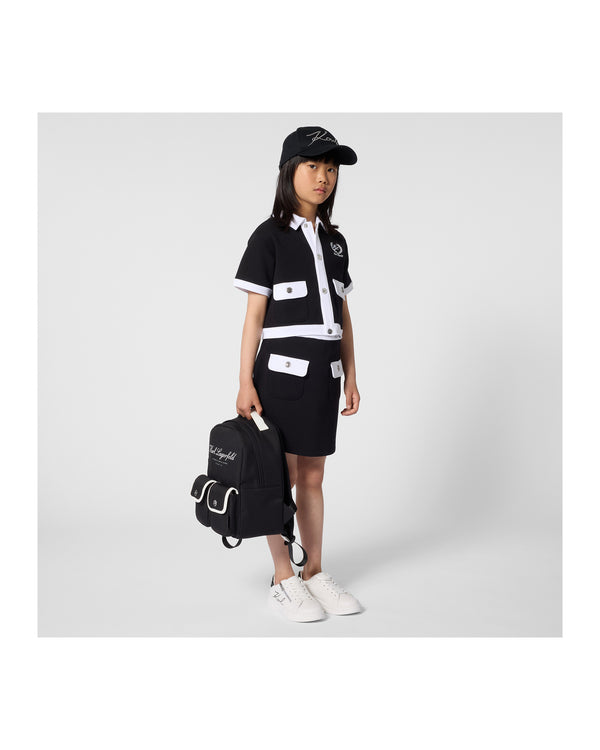 Black with White Trim Mini Skirt