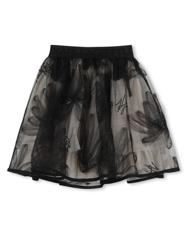 Black Tulle 3D Flower Skirt