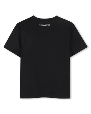 Black Flip Sequin Karl Tee