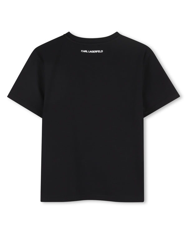 Black Flip Sequin Karl Tee