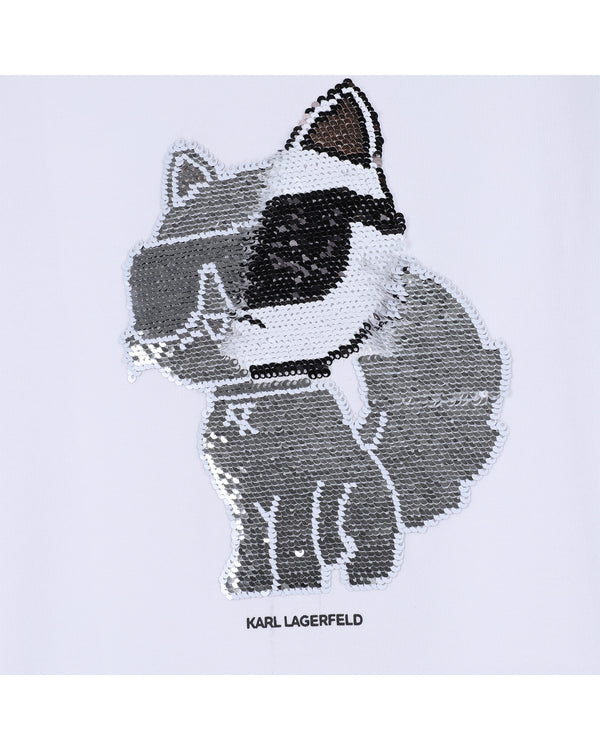 White Sequin Choupette Tee