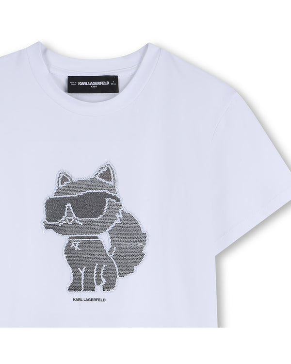 White Sequin Choupette Tee