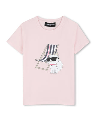 Pink Short Sleeve Choupette Beach Tee