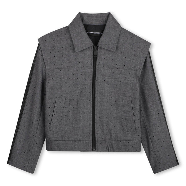 Dark Grey Rhinestone Jacket