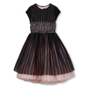 Black and Pink Pleated Ceremony Dress
