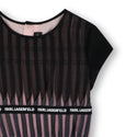 Black and Pink Pleated Ceremony Dress
