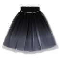 White and Black Ceremony Gradient Tulle Skirt