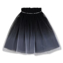 White and Black Ceremony Gradient Tulle Skirt
