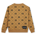 Light Brown Allover Logo Crewneck