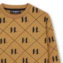 Light Brown Allover Logo Crewneck