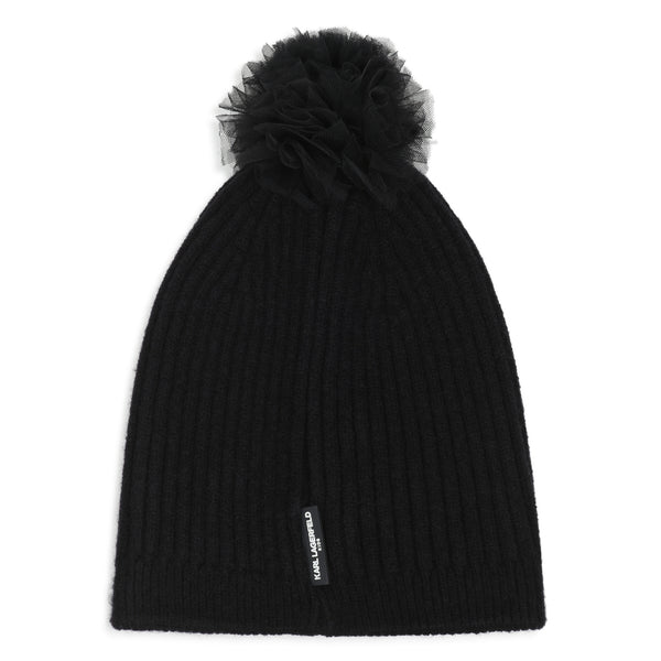 Black Pompom Beanie