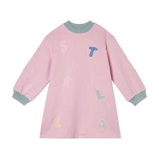 Pink Stella Patches Fleece Dress