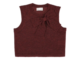 Burgundy Zahara Bow Sweater Vest