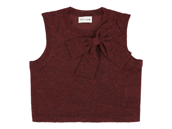 Burgundy Zahara Bow Sweater Vest