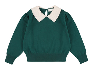 Dark Green Zamora Wool Cropped Sweater