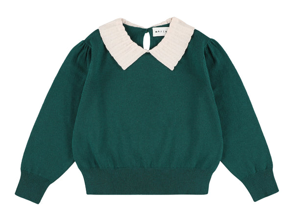 Dark Green Zamora Wool Cropped Sweater