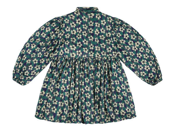 Navy Zas Patterened Bow Detail Dress