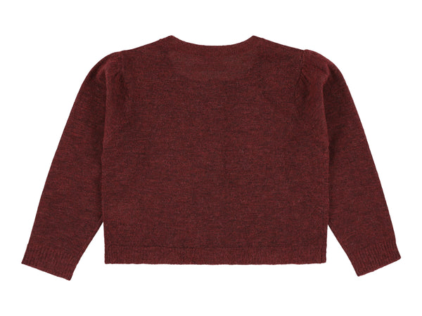 Burgundy Zerah Wool Cardigan