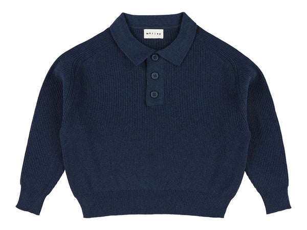 Navy Zietse Knit Polo