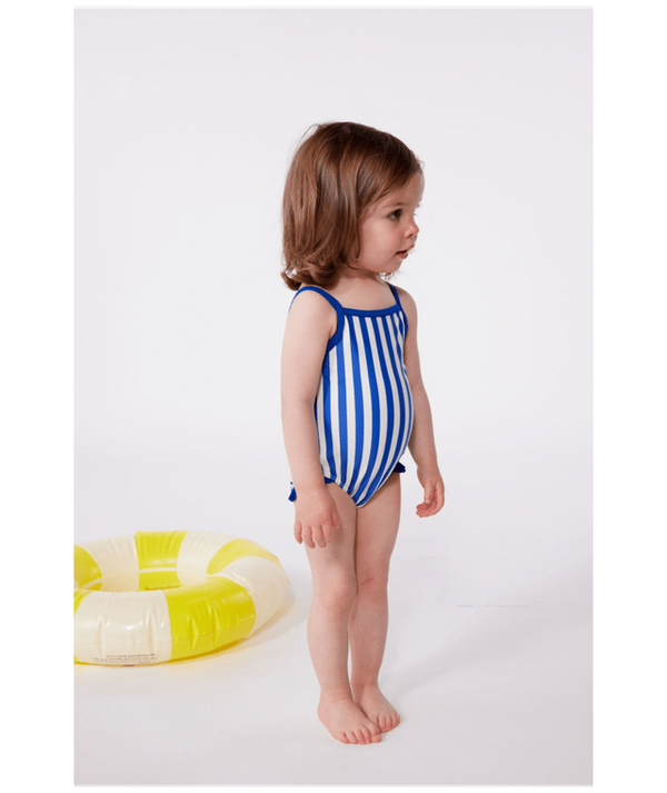 Navy and White Baby Striped Swimsuit