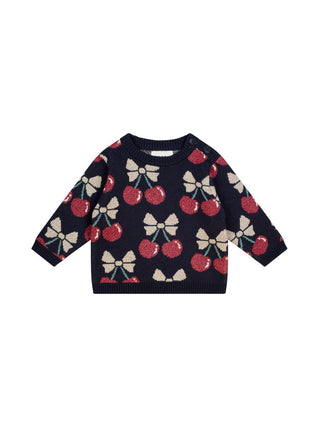 Indigo Cherry Pie Knit Sweater