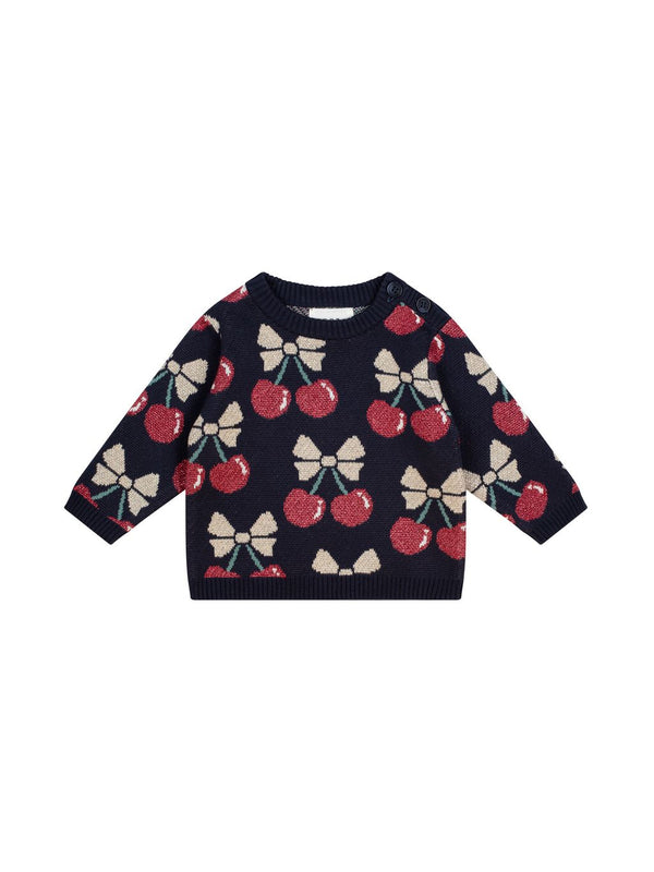 Indigo Cherry Pie Knit Sweater