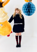 Navy Wool Yes Double Button Cardigan