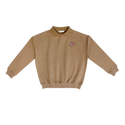 Taupe Graphic Polo Sweater