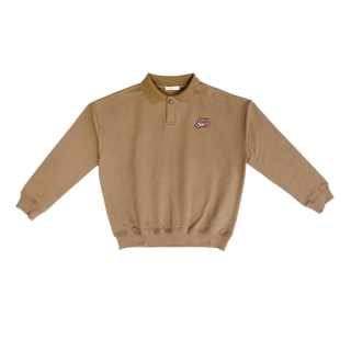 Taupe Graphic Polo Sweater