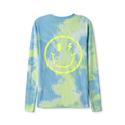 Blue and Green Chambray Tie Dye Rib Tee