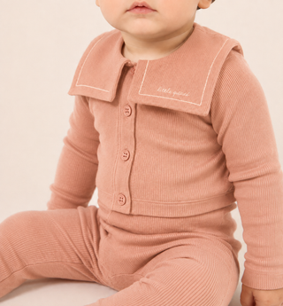 Pink Footie and Cardigan Set